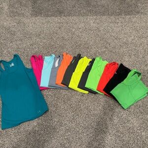Under Armour Vibrant Tank Top Collection Heatgear lot 12 Workout Large